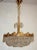 Gold Brass Crystal 24 Karat Gold Plated Five-Light Chandelier, 1970s For Sale - Image 8 of 11