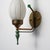 Mid-Century Modern Italian Brass and Green Enamel Wall Sconce with Sculpted Opaline Shade, 1950s For Sale - Image 3 of 11