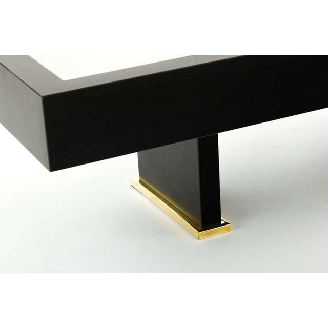 French 1960s Shadowbox Coffee Table with Brass Detail For Sale In Jacksonville, FL - Image 6 of 7