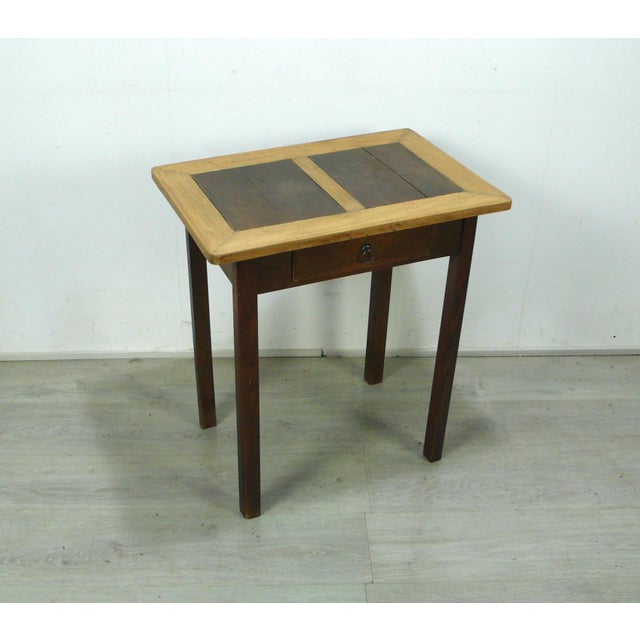 Wood Antique Wooden Side Table with Drawer, 1900s For Sale - Image 7 of 8