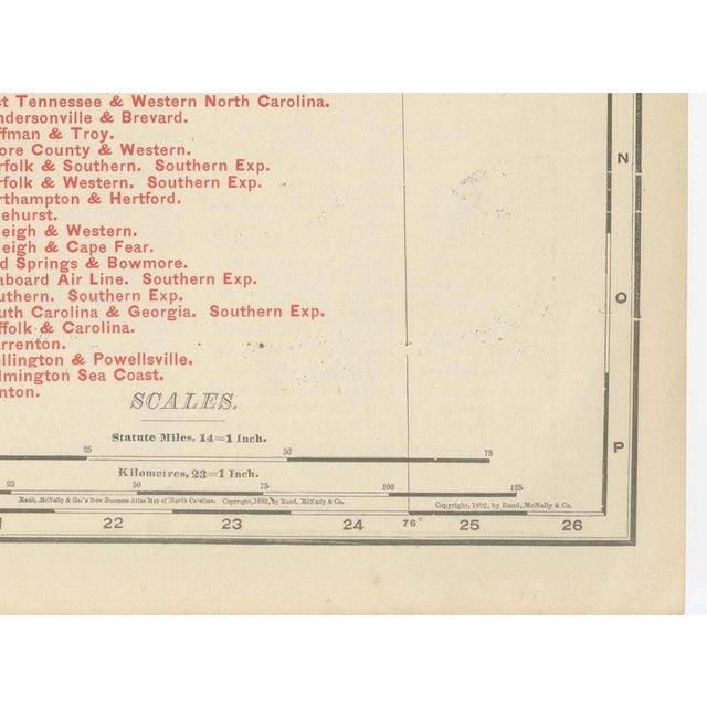 Antique Map of North Carolina The Tar Heel State by Ran McNally, 1899 For Sale - Image 9 of 12