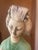 Asian 1980s Geisha Figurine Holding Flowers in Faux Jade For Sale - Image 3 of 12