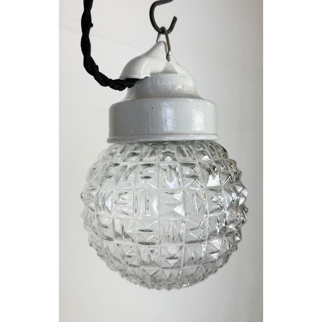 1970s Vintage White Porcelain Pendant Light, 1970s For Sale - Image 5 of 16