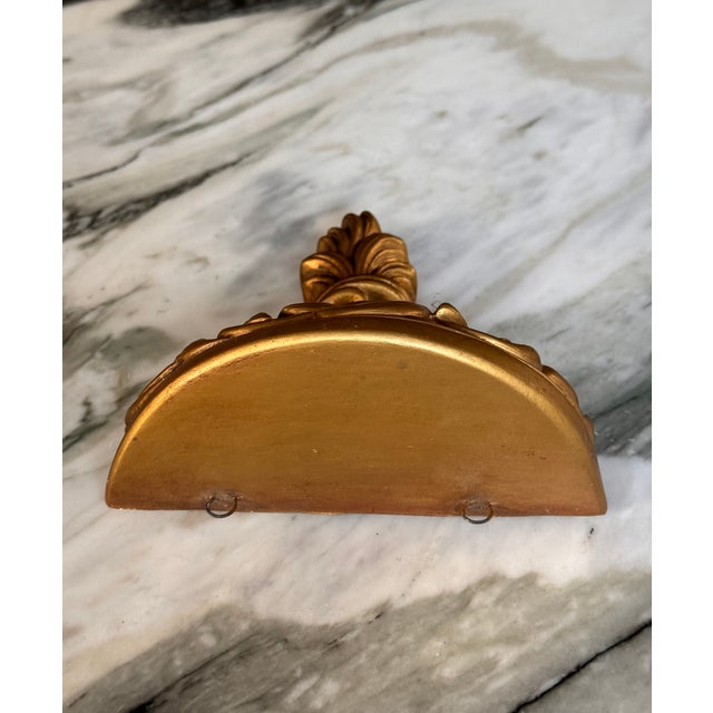 Mid 20th Century Vintage Petite Gold Gilt Finish Wall Sconce Shelf For Sale - Image 5 of 10