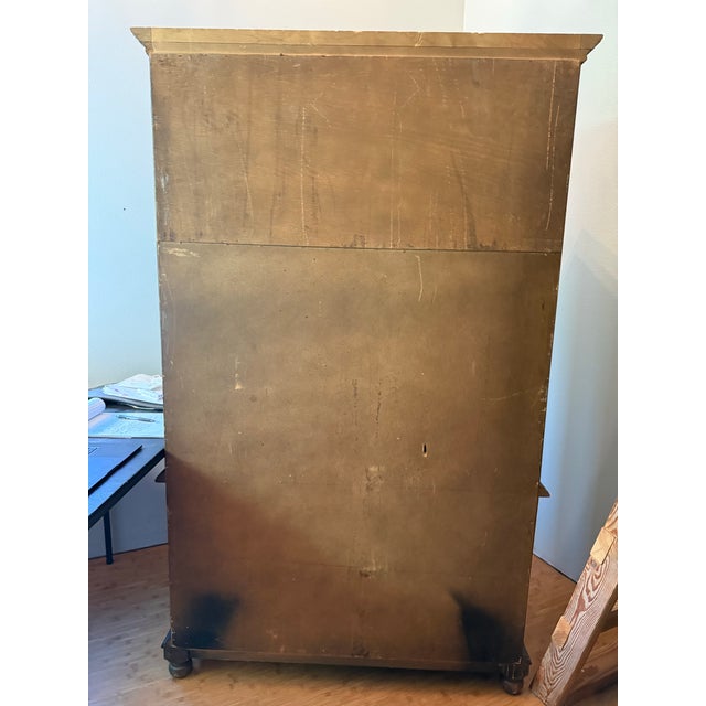 1950s Brutalist MCM Spanish Wood Armoire Wardrobe For Sale - Image 10 of 12