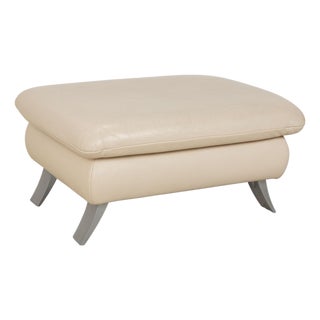 Leather Rossini Stool in Cream Beige from Koinor For Sale