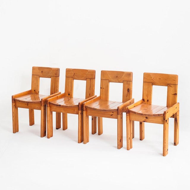 Vintage Pine Chairs attributed to Silvio Coppola for Fratelli Montin, Italy, 1970s, Set of 4 For Sale - Image 16 of 16