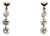 1990s 14k Gold Floating Diamond Dangle Earrings, A Pair For Sale