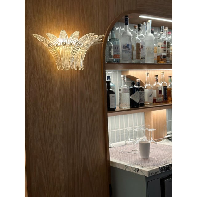 Glass Vintage Wall Lamps in Clear Glass, Set of 2 For Sale - Image 7 of 18