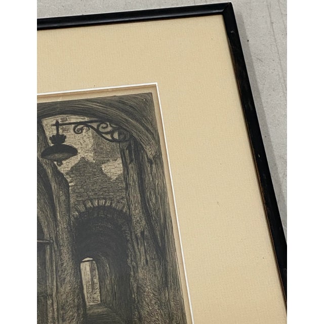 William Alphonse Lambrecht "Place Saint-Leger, Chambery, France" Original Etching C.1930 For Sale - Image 4 of 10