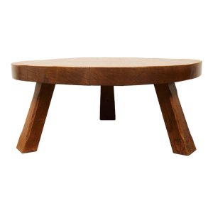 Brutalist Solid Oak Coffee Table, Europe 1960s