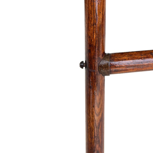 Wood Large Stick and Ball English Victorian Campaign Floor Easel in Turned Wood 1900s For Sale - Image 7 of 13