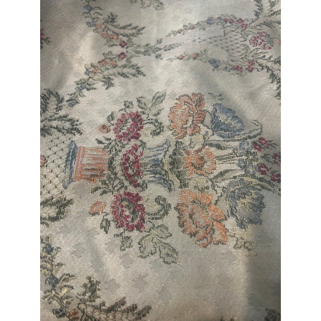 Vintage French Aubusson Style Floral Jacquard Tapestry Fabric Panel For Sale In Los Angeles - Image 6 of 6