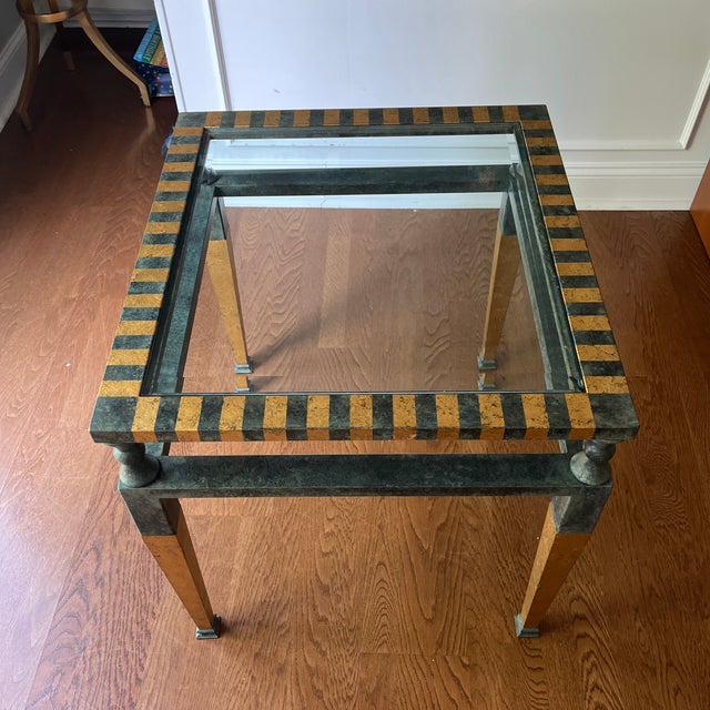 1980s Attributed to Brunschwig & Fils Modern Glass Top Accent Table For Sale In Saint Louis - Image 6 of 9