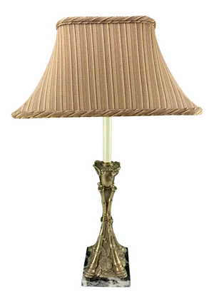 Vintage Frederick Cooper Bronze Column Table Lamp in Distressed Gold