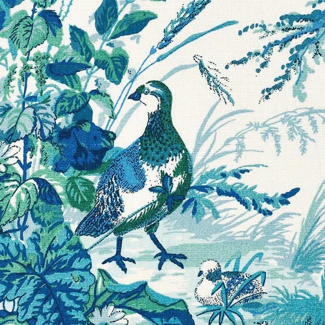 A charming quail trio nests among flowers and brush in this delightful Old-World design. Beautifully rendered with lush...