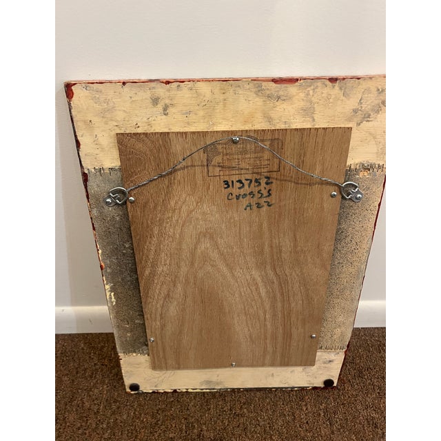 Burnt Orange Ogt Recycled Antique Tin Ceiling Mirror For Sale - Image 8 of 8