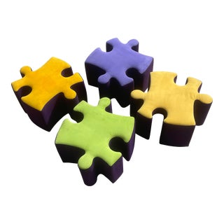 Puzzotto Puzzle Piece Ottomans - Set of 4 For Sale