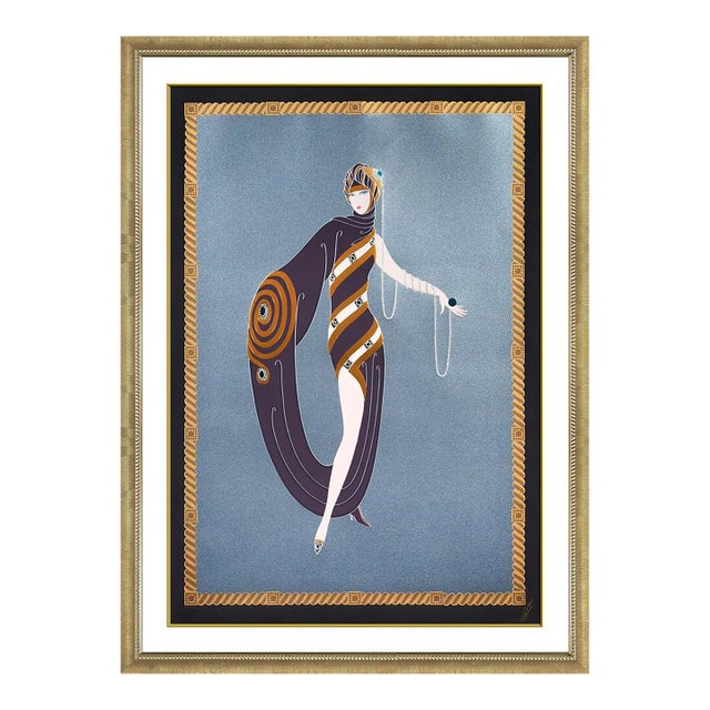 1990s Pearls and Emeralds, Erté For Sale