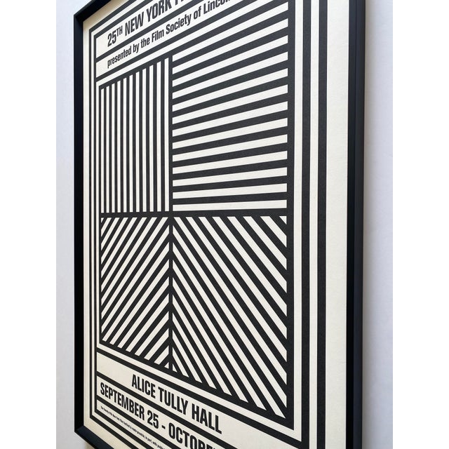 Sol LeWitt Vintage 1987 Modernist Silkscreen Print Framed Extra Large Twenty-Fifth New York Film Festival Poster For Sale - Image 14 of 18