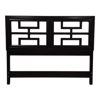 Chin Hua Black Lacquer Queen Headboard For Sale