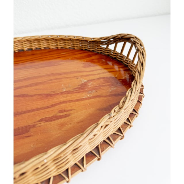 Antique Oval French Wicker Tray, Early 20th Century For Sale - Image 11 of 14