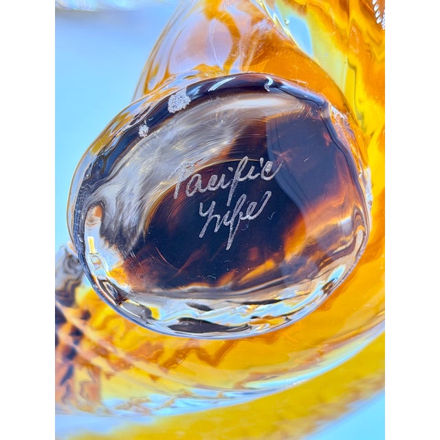 Vintage Hand-Blown Amber Art Glass Infinity Rope Love Knot Sculpture For Sale - Image 10 of 10