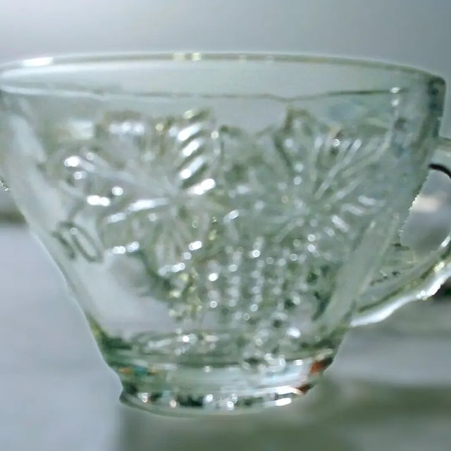 American Vintage Anchor Hocking Grape Cluster Snack Plates and Cups Set- 8 Pieces For Sale - Image 3 of 9