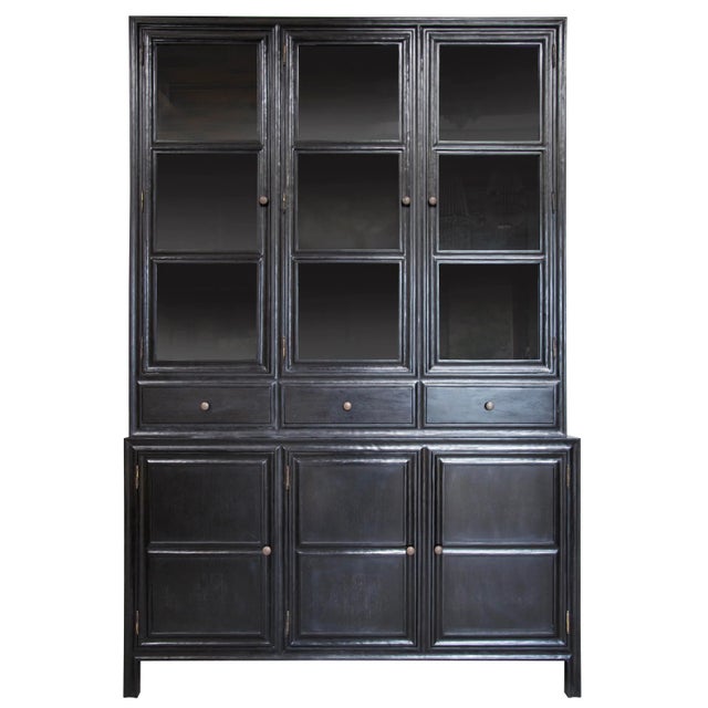 Noir NOIR Colonial Hutch, Hand Rubbed Black For Sale - Image 4 of 5