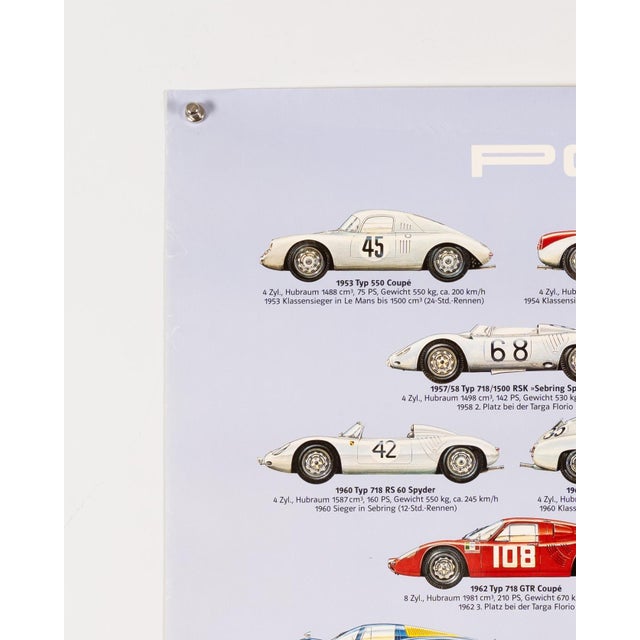 Vintage Porsche Racing Cars Poster For Sale - Image 6 of 9