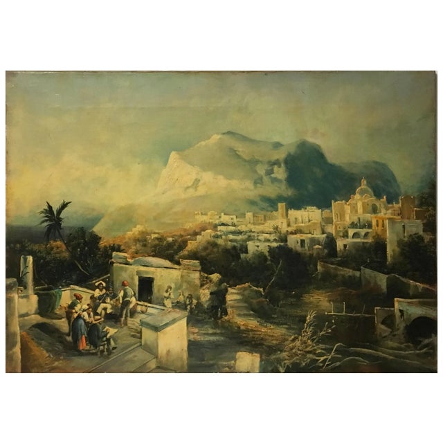 CAPRI - Oil on canvas cm. 70x100 by Paolo De Robertis, Italy 2002. The painter drew inspiration from the paintings of...