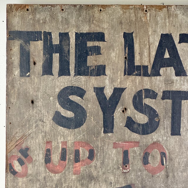 Mid 19th Century Superb 19th Century Wood Trade Sign Advertising Latest System for Shoe Repairing For Sale - Image 5 of 12