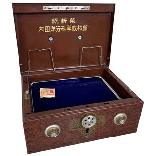 Vintage Japanese Metal Cash Box, 1950s For Sale