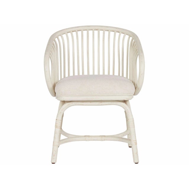 Not Yet Made - Made To Order Transitional Shoreline Rattan Dining Chair, White For Sale - Image 5 of 5