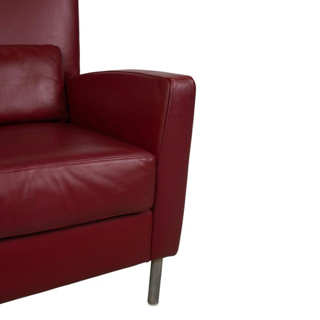 Leather Armchair Red Bordeaux by Ewald Schillig For Sale - Image 4 of 14