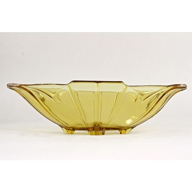 Art Deco Amber Colored Glass Jardiniere or Bowl, Austria, 1920s For Sale - Image 11 of 18