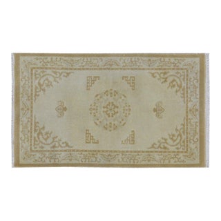 Vintage Chinese Art Deco Knotted Wool Rug, 3'x5' For Sale