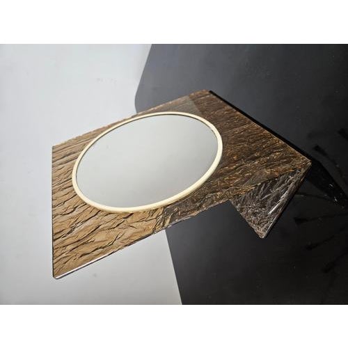 Mid-Century Modern Italian Table Mirror in Textured Acrylic Glass, 1960s For Sale - Image 3 of 9