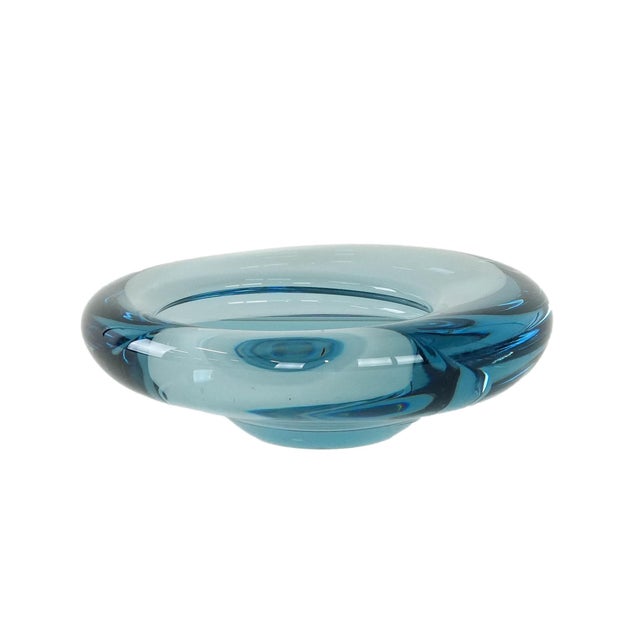 Blue Danish Glass Plate by Per Lütken for Holmegaard, 1960s For Sale - Image 8 of 8