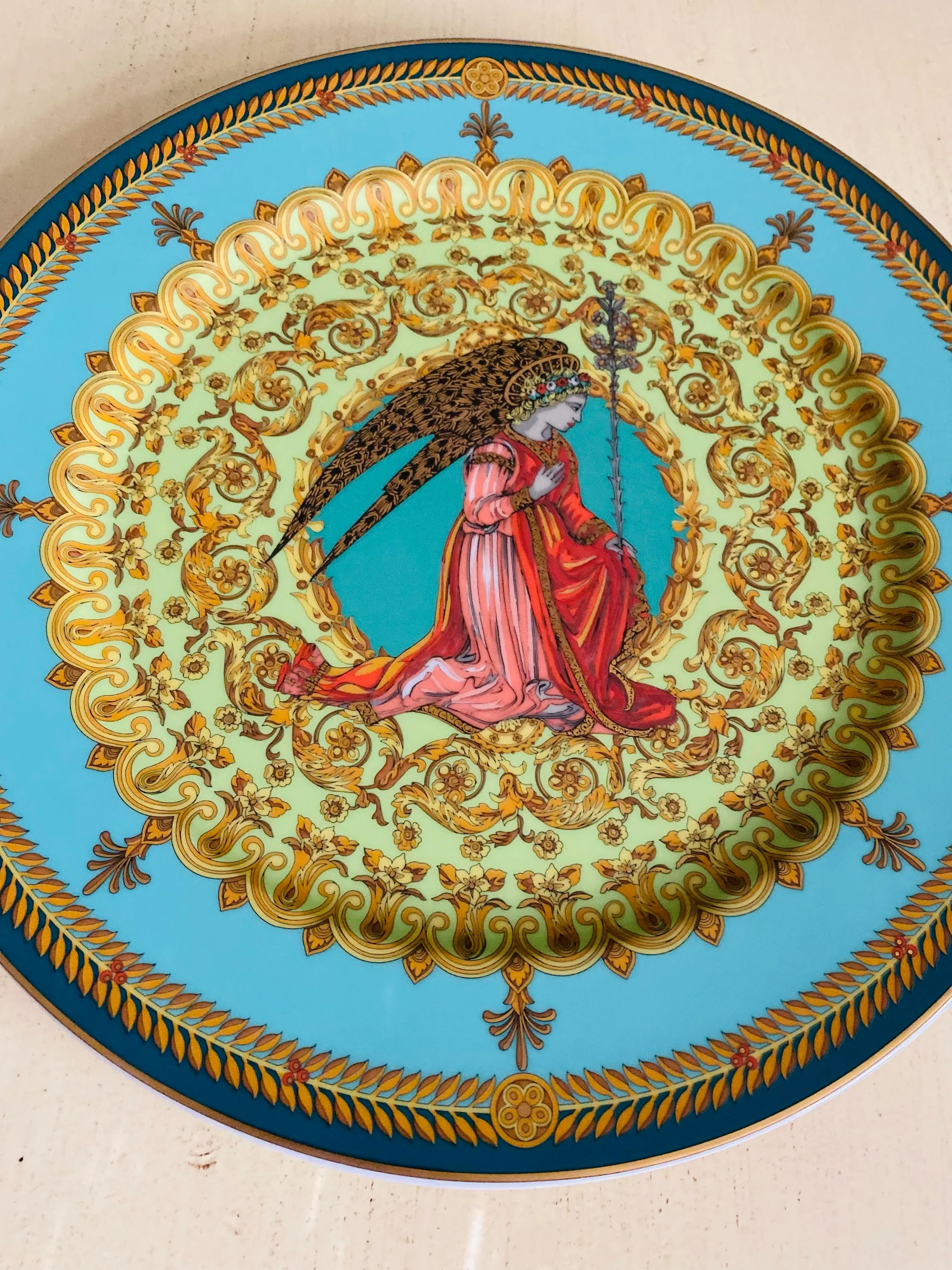 Versace for Rosenthal L'ange Gabriel Collectors Plate, 1995 | Chairish
