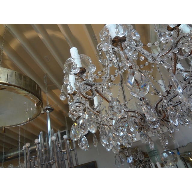 Maison Baguès 1920s Italian Beaded and Crystal Chandelier For Sale - Image 4 of 10