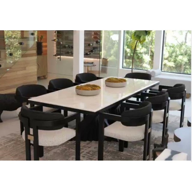 Conan Wood Dining Armchair Chair in Black and White For Sale - Image 10 of 12