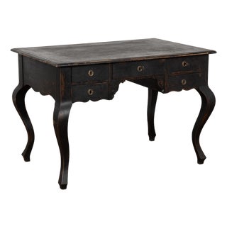 Mid 19th Century Swedish Black Painted Writing Desk For Sale