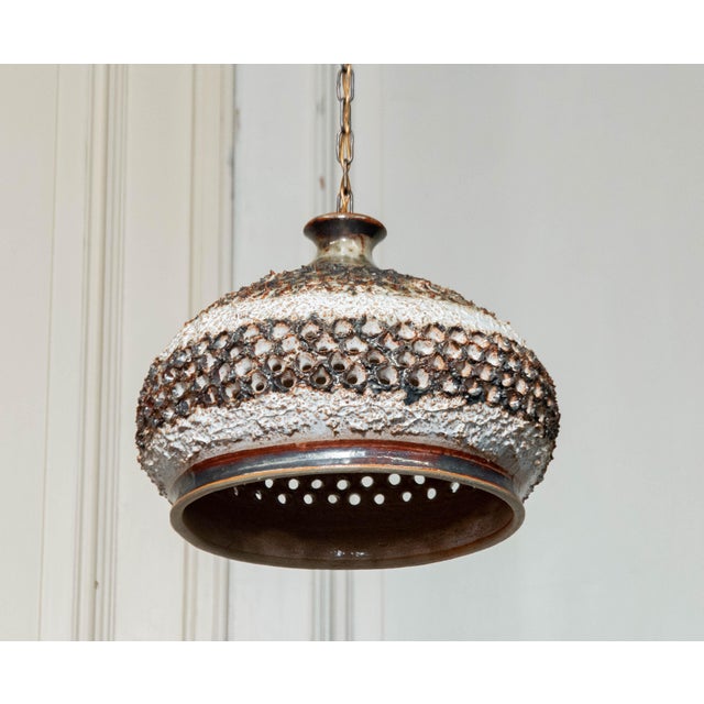 Ceramic Vintage Brutalist Pendant Lamp from Sejer Factory, 1960s For Sale - Image 7 of 9