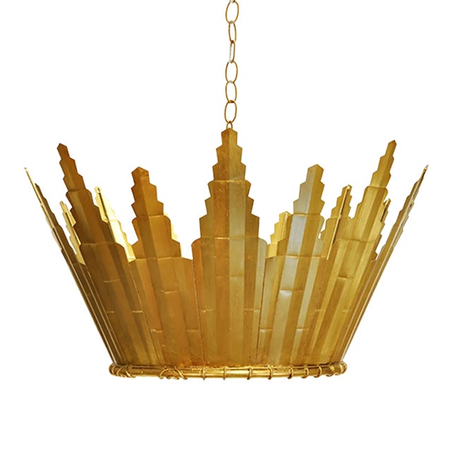 Matthew Izzo Home - Santorini Gold Leaf Chandelier For Sale