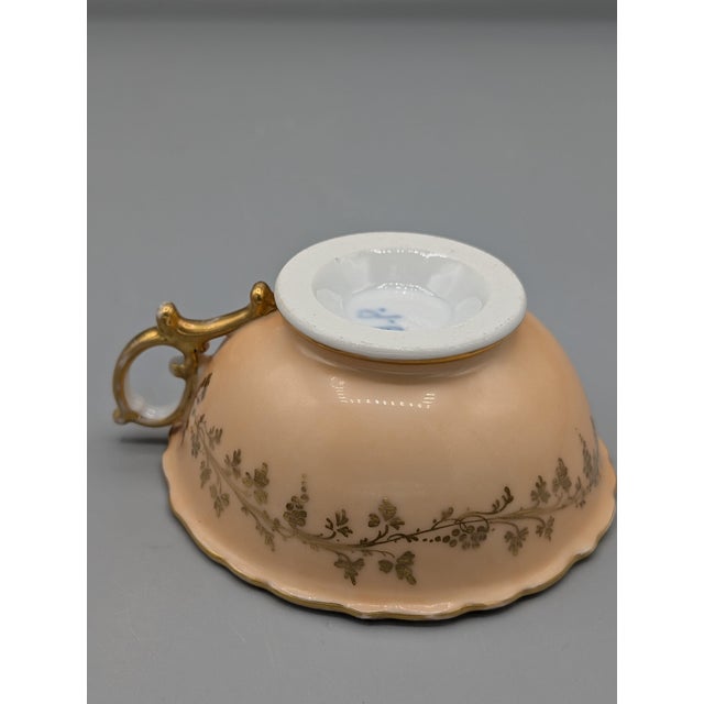 19th Century Jacob Petit French Porcelain Cup & Saucer Floral Design For Sale - Image 10 of 12