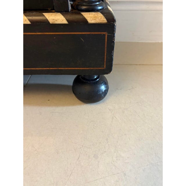 Brown Antique Victorian Floral Marquetry and Ebonised Side Cabinet, 1860 For Sale - Image 8 of 18