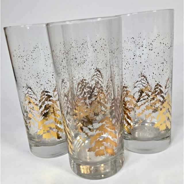 Farmhouse Gold Christmas Dansk Tumblers- Set of Four For Sale - Image 3 of 14