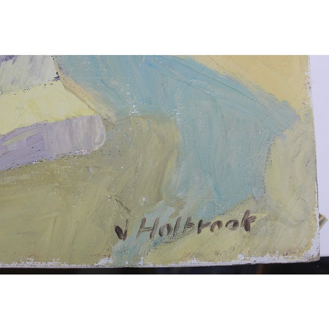 Beautiful, colourful, unframed, vintage oil painting. Bright happy flowers in a vase. Signed by the artist in the bottom...