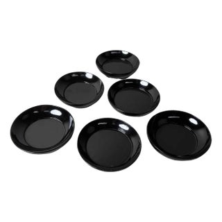 Meiji Era Japanese Utsuwa Lacquer Serving Plates, 1890s, Set of 6 For Sale